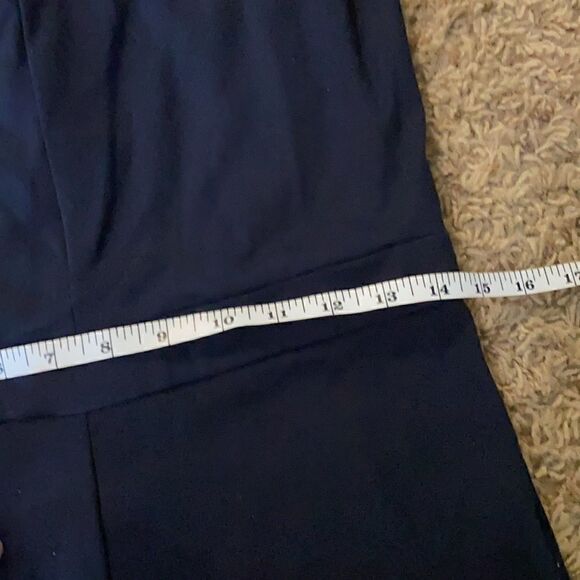 T Tahari | Blue V-neck Sleeveless Jumpsuit | 6 - Picture 10 of 11